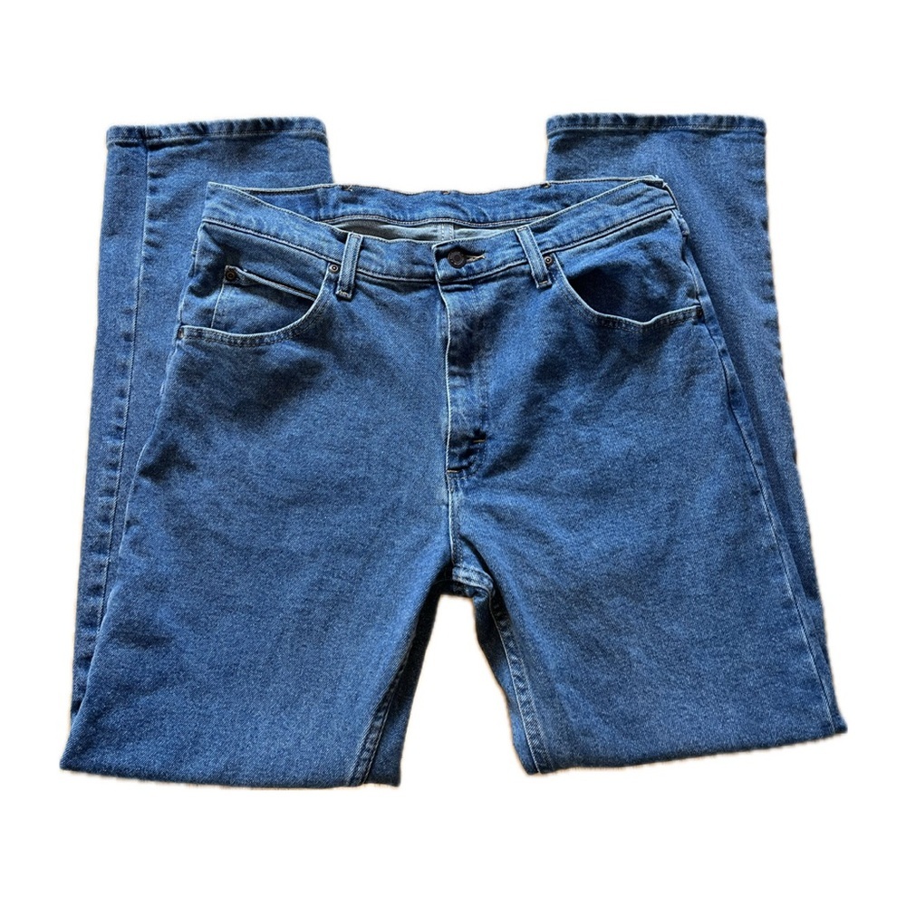 Wrangler Jeans Mens Size 34x30 Blue Denim Straight Leg